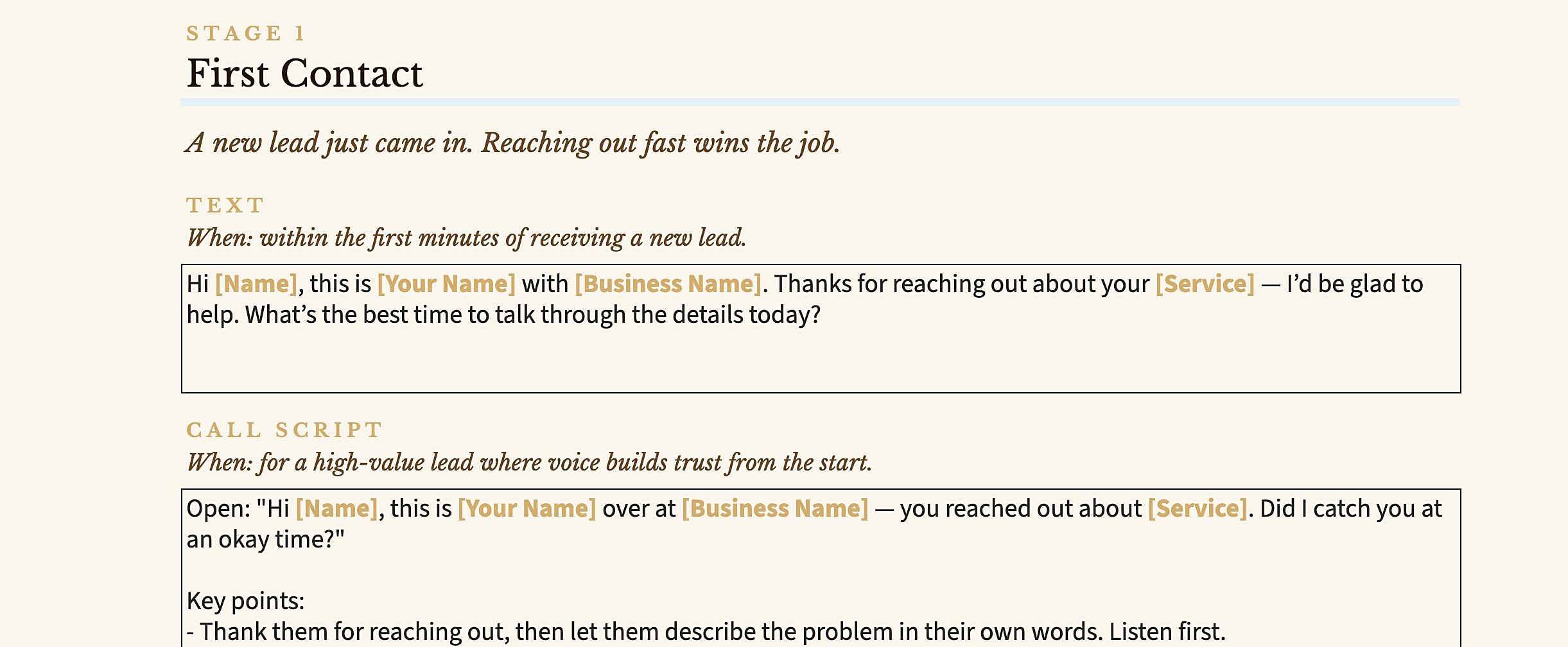 The 12 message templates library